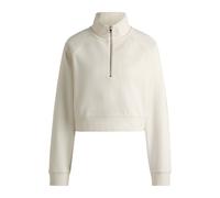 HUGO Cropped-Sweatshirt aus Baumwoll-Terry mit Logo-Stickerei - Style Dileria_B, 50537102 Natur L