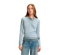 HUGO Top aus Baumwoll-Jersey mit Happy HUGO Logo-Aufnäher - Style Daliria_B, 50520316 Hellblau S