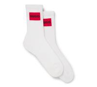 HUGO Zweier-Pack kurze Socken mit roten Logos - Style 2P QS RIB LABEL CC W, 50510661 Weiß 35-38