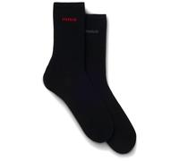 HUGO Zweierpack mittelhohe Socken aus Baumwoll-Mix mit Logos - Style 2P RS UNI LOGO CC W, 50566511 Schwarz 39-42