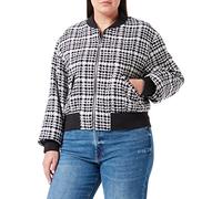 HUGO Damen Arolara-1 Relaxed-Fit Jacke aus kariertem Baumwoll-Mix mit Bouclé-Struktur Gemustert 36