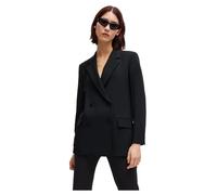 HUGO Damen Avani Zweireihiger Relaxed-Fit Blazer aus Stretch-Gewebe Schwarz001 44