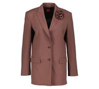 HUGO Relaxed-Fit Blazer mit Blumenbrosche - Style Arosea, 50544133 Dunkelbraun 38