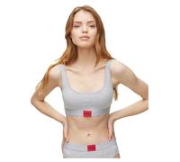 HUGO Damen Bralette RED Label Bralette aus Stretch-Baumwolle mit rotem Logo-Label Grau XXL