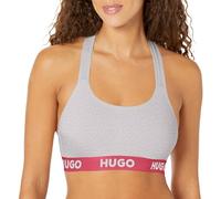 HUGO Damen Bustier mit auffälligem Logo aus Baumwolle und Stretch, wattiert BH, Undurchsichtige, Federgrau meliert, small