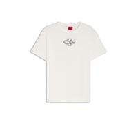 HUGO T-Shirt aus Baumwolle mit Logo-Stickerei - Style Damacia_8, 50573353 Natur M