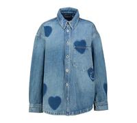 HUGO Damen Hemdbluse mit Herz-Print GARESA_2_B, stoned blue, Gr. L