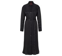 HUGO Damen Kamay Relaxed-Fit Hemdblusenkleid aus Jacquard mit Allover-Monogrammen Schwarz 36
