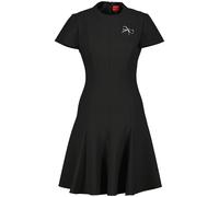 HUGO Damen Minikleid mit Schleifenbrosche, schwarz, Gr. 34