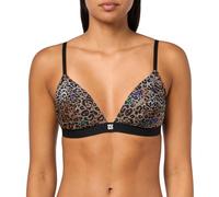 HUGO Damen Printed Microfiber Triangle Bralette BH, Undurchsichtige, Party-Leopardenmuster, Medium