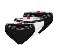 Hugo Slip Triplet Brief Stripe, 3er Pack, Stretch-Baumwolle, Logo-Bund, Schwarz/Weiß, S