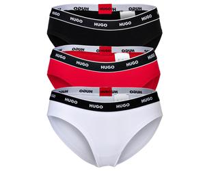 HUGO Damen Slips, 3er Pack - TRIPLET BRIEF STRIPE, Cotton Stretch, Logo, uni XL Schwarz