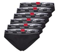 HUGO Damen Slips, 6er Pack - Brief Stripe, Unterwäsche, Baumwolle, Logo, einfarbig L Schwarz