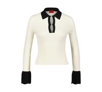 HUGO Slim Fit Poloshirt aus Viskose-Mix Modell 'SHARRO' in Offwhite, Größe M