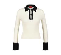 HUGO Poloshirt aus Strick mit Stack-Logos an der Blende - Style Sharro, 50542608 Weiß / Schwarz XL
