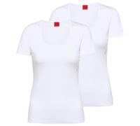 HUGO Damen T-Shirt Twin RN Rundhals Weiß 2er-Pack Größe M