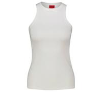 HUGO Damen Top PLAIN TANK Slim Fit, weiss, Gr. M