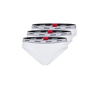 HUGO Damen Slips, 3er Pack - Brief Stripe, Unterwäsche, Baumwolle, Logo, einfarbig Weiß XL