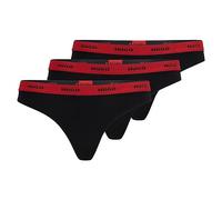 HUGO Women's Triplet Stripe Thong, Black5, XXL