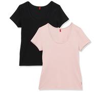 HUGO Damen Twin RN 2er Pack T-Shirt 50480161, Black6,XS