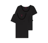 HUGO Twin Basic Damen T-Shirt pechschwarz (2er Pack) - M