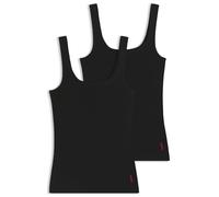 HUGO Damen Tanktop Twin Vest – Jersey 95% Baumwolle/5% Elasthan, schwarz, S