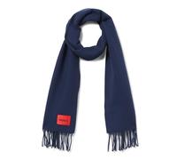HUGO Damen Twisted Fringe Wool Scarf Schal, Blaubeerblau, Einheitsgröße