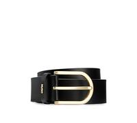 HUGO Ledergürtel mit Dornschließe und goldfarbenem Logo - Style Zoey Belt 3,5cm, 50486616 Schwarz 80