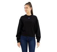 Sweatshirt HUGO BLUE "Delessa_B_1", Damen, Gr. XL, schwarz (schwarz 001), Sweatware, Obermaterial: 100% Baumwolle, unifarben, casual, regular fit, Rundhals, Langarm Bündchen, Sweatshirts, mit Logoaufn
