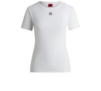 HUGO T-Shirt aus Baumwoll-Mix mit gesticktem Stack-Logo - Style Deloris, 50512002 Weiß L