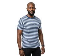 HUGO Relaxed-Fit T-Shirt aus Baumwoll-Jersey mit Streifen-Muster - Style Demptee, 50563797 Weiß / Blau S