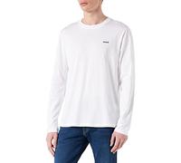 HUGO Longsleeve Herren Regular Fit Langarm Rundhals Baumwolle weiß, XXL