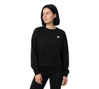 HUGO Sweatshirt aus Baumwolle mit Glitzer-Herz-Logo-Badge - Style Deroxina_10, 50569842 Schwarz M