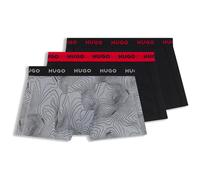 HUGO Eng anliegende Boxershorts aus Stretch-Baumwolle im Dreierpack - Style TRUNK TRIPLET DESIGN, 50532550 Schwarz / Grau XS