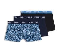 HUGO Eng anliegende Boxershorts aus Stretch-Baumwolle im Dreierpack - Style TRUNK TRIPLET DESIGN, 50532550 Blau XL