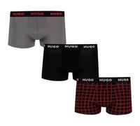 HUGO Dreier-Pack Boxershorts aus Stretch-Baumwolle mit Logo-Bund - Style TRUNK TRIPLET DESIGN, 50532550 Schwarz / Grau XL
