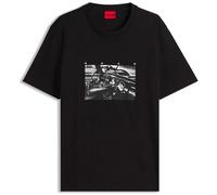 HUGO Relaxed-Fit T-Shirt aus Baumwolle mit Grafik-Print - Style Dikems, 50568628 Schwarz XL
