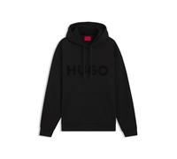HUGO Oversized Hoodie aus Baumwoll-Terry mit tonalem Logo - Style Ditchle, 50529090 Schwarz XL