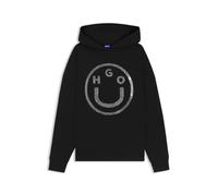 HUGO Hoodie aus Baumwoll-Terry mit glitzerndem Happy HUGO Logo - Style Dolasa_B_2, 50550709 Schwarz XL