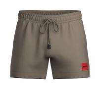 HUGO Regular Fit Badeshorts mit Label-Patch Modell 'DOMINICA' in Mittelbraun, Größe M