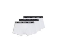 HUGO Dreier-Pack eng anliegende Boxershorts aus Stretch-Baumwolle mit kurzem Bein und Logo am Bund - Style TRUNK TRIPLET PACK, 50469786 Weiß XS