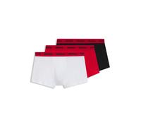 HUGO Dreier-Pack eng anliegende Boxershorts aus Stretch-Baumwolle mit kurzem Bein und Logo am Bund - Style TRUNK TRIPLET PACK, 50469786 Schwarz / Rot / Weiß S