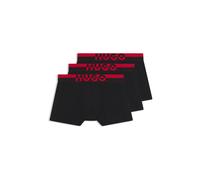 Boxershorts HUGO UNDERWEAR "TRUNK TR. SPLIT LOGO", Herren, Gr. XXL, schwarz (schwarz 001), Jersey, Obermaterial: 67% Modal, 28% Baumwolle, 5% Elasthan, Unterhosen, enganliegend, kurzes Bein (21325553-