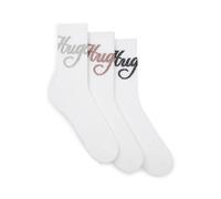 Socken HUGO UNDERWEAR, Damen, Gr. 36-42, weiß 100, Baumwollmischung, normal, Socken, mit schimmerden Logo (47237518-36) weiß 100