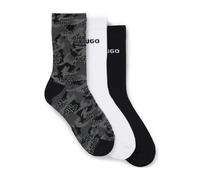HUGO Dreier-Pack kurze Socken mit Logo-Details - Style 3P QS RIB CAMO CC, 50546476 Weiß / Grau / Schwarz 43-46