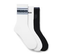 HUGO Dreier-Pack kurze Socken mit Logo - Style 3P QS NEW LOGO CC, 50553199 Weiß / Blau 43-46