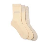HUGO Dreier-Pack kurze Socken mit Split-Logos - Style 3P QS SPLIT LOGO CC, 50543174 Beige 39-42