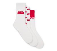 HUGO Dreier-Pack kurze Socken mit Split-Logos - Style 3P QS SPLIT LOGO CC, 50543174 Weiß 39-42
