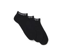 HUGO Three-pack of ankle socks with logo cuffs - Style 3P AS UNI CC W, 50516407 Schwarz 35-38