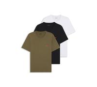 HUGO Dreier-Pack T-Shirts aus Baumwolle mit Logo-Print - Style T-SHIRT RN TRIPLET P, 50480088 Grün / Schwarz / Weiß L